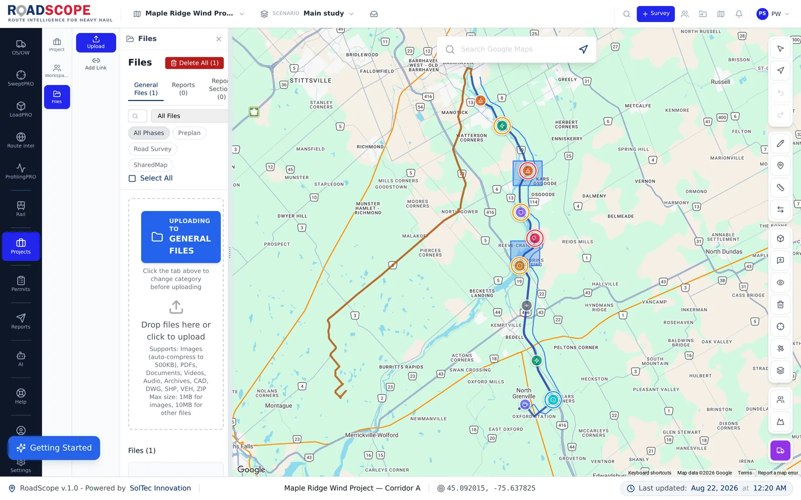 File Storage workflow in RoadScope