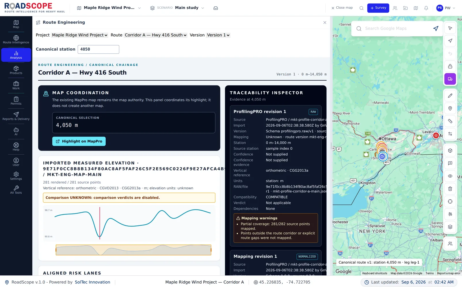 RoadScope route engineering workspace